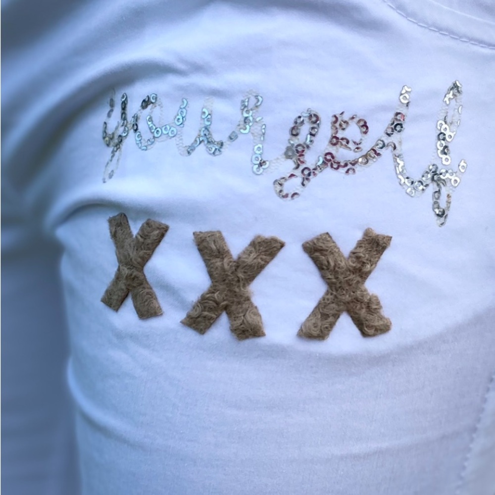 White Jogger Pants with Embellishments - Picture 5 of 9
